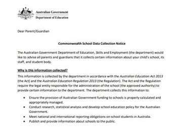 Commonwealth School Data Collection Notice